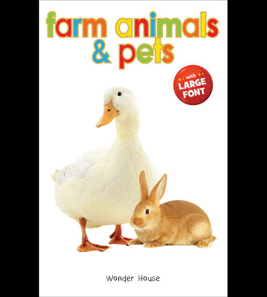 Farm Animals & Pets - Early Learning Board Book With Large Font : Big Board Books Series
