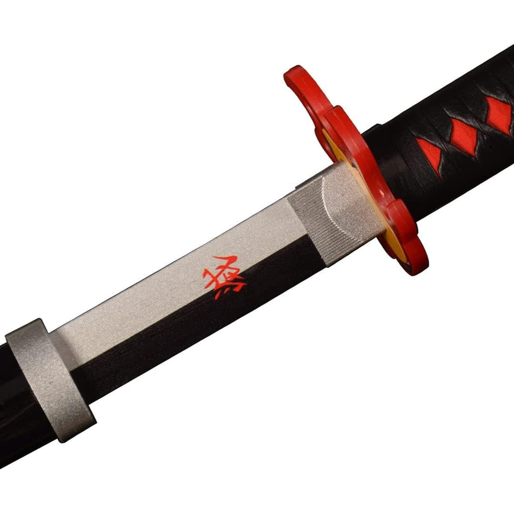 Demon Slayer: Tanjiro Flame Black Wooden Katana 42cm with Stand